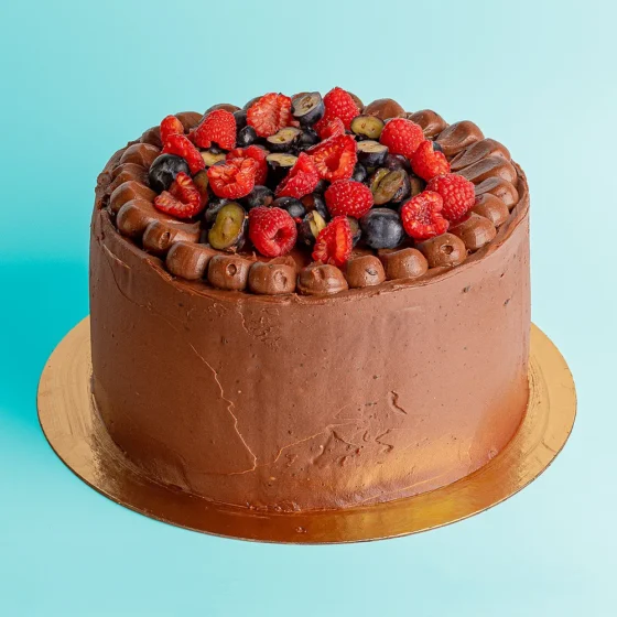 Tarta chocolate con frutos rojos - Mila Repostería en Alicante